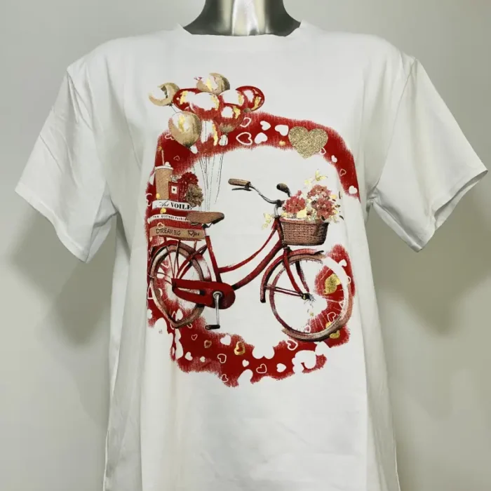 Camiseta con estampado de bicicletas