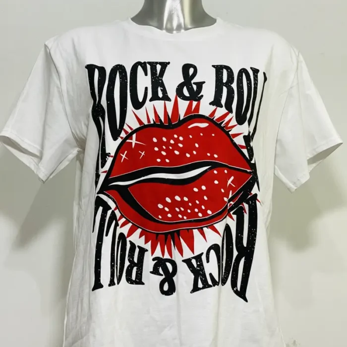 Camiseta de algodón con estampado de labios