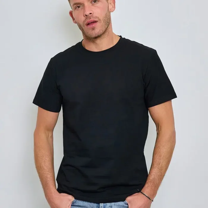Camiseta de hombre lisa con cuello redondo