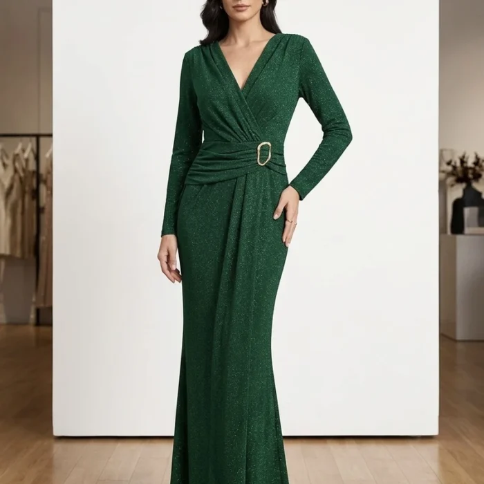 Vestido de noche de tela brillante